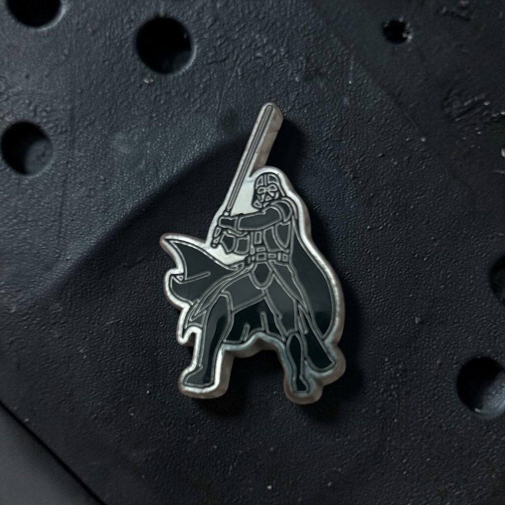 Star Wars Darth Vader Jibbitz Shoe Charm for Crocs Silver Black Metal Lightsaber
